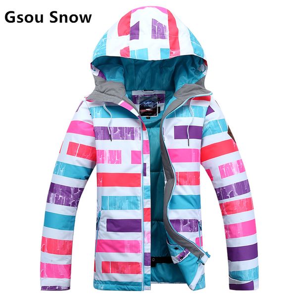 

snow gsou ski suit south korean style female rainbow section of the new wind proof and waterproof warm ski clothes