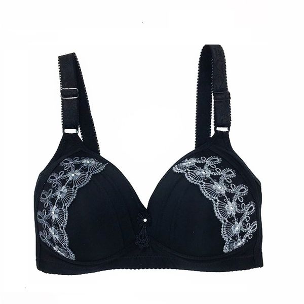 

women underwears plus size bras new plus size back closure bras adjusted strap underwear lingerie women push up three quarters 46, Red;black