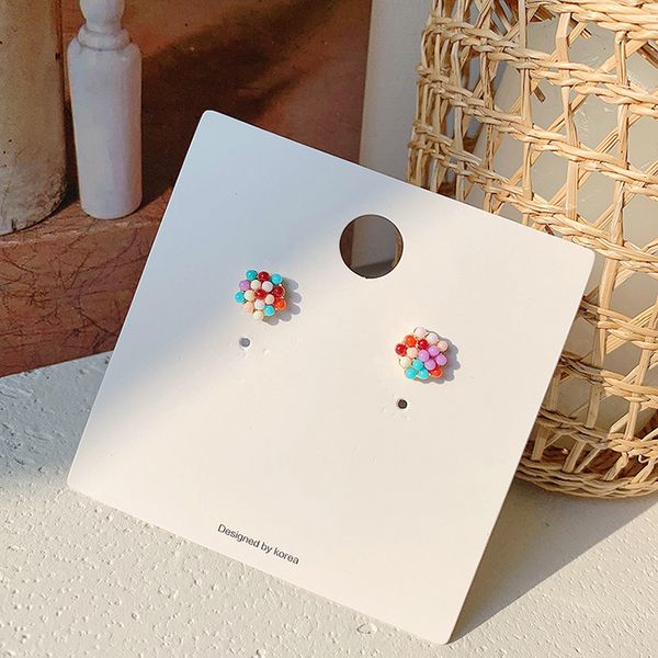 

apply sweet girl heart fashion color stud earrings daily wild silver earrings simple earrings wholesale jewelry, Golden