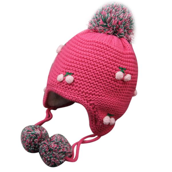 

TELOTUNY baby photography props Knitted Winter Baby Earflap Peach Children Hat Knit Hat Cold Cap Warm Fit for 12-72 Months Baby