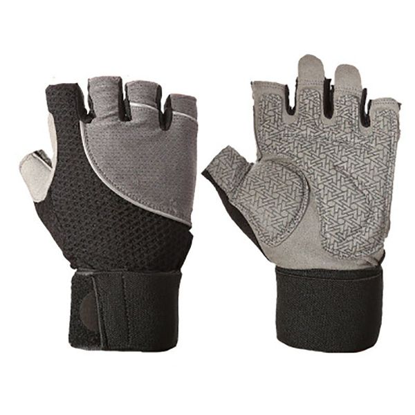 

1 pair weight lifting gloves workout training half fingers gloves breathable for exercise cycling gym training climbing, Black