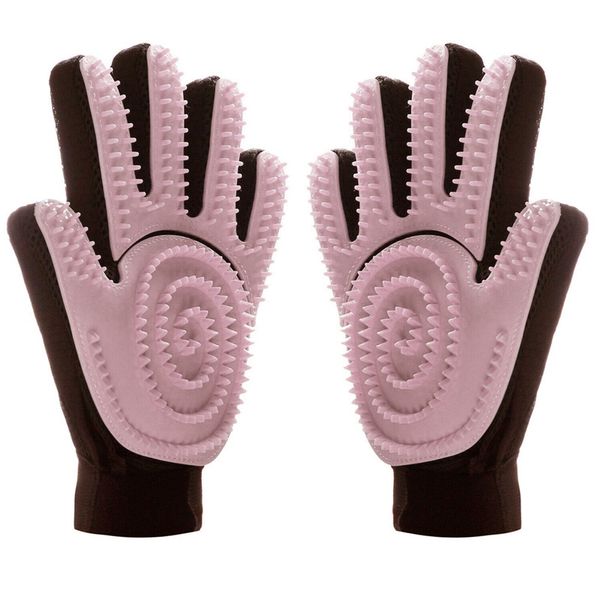 

2pcs зоосалон перчатки силиконовые мягкий deshedding массаж кисти инструмент для собак кошки tt-лучший