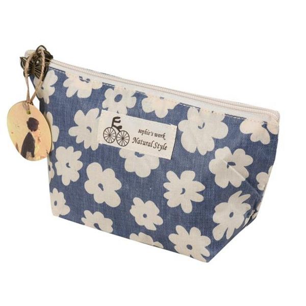 

cosmetic bag women cherry blossoms printing make up bag 22*8*13cm maleta de maquiagem profissional organizer #0