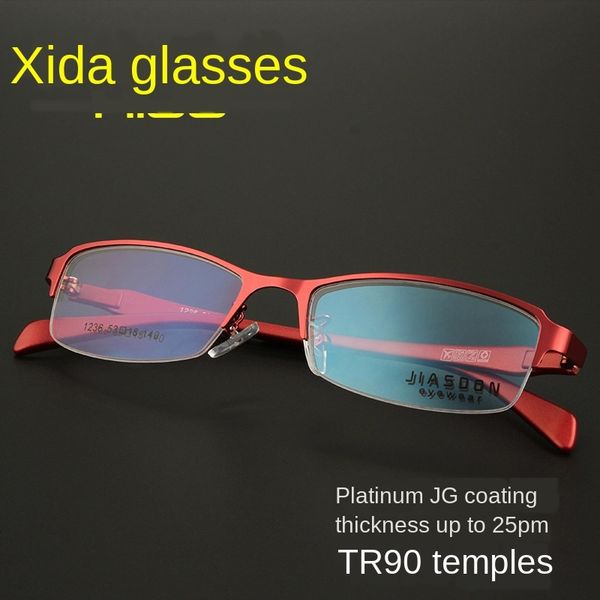 

women's myopia metal half optical women's myopia glasses metal half frame optical glasses frame, Silver