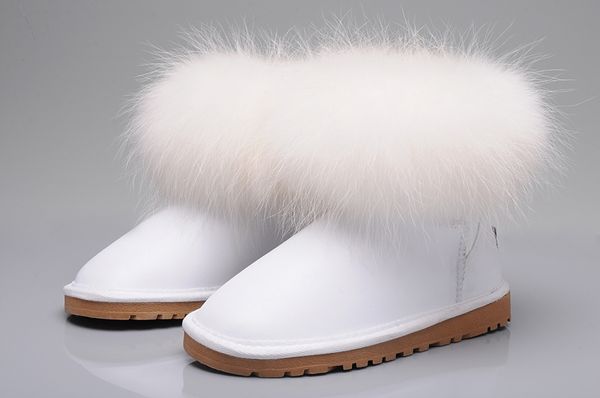 

australia 2020 winter fur plush keep warm snow ankle boots solid nubuck leather scuffs outdoor womens ankle boots black brown white shoes