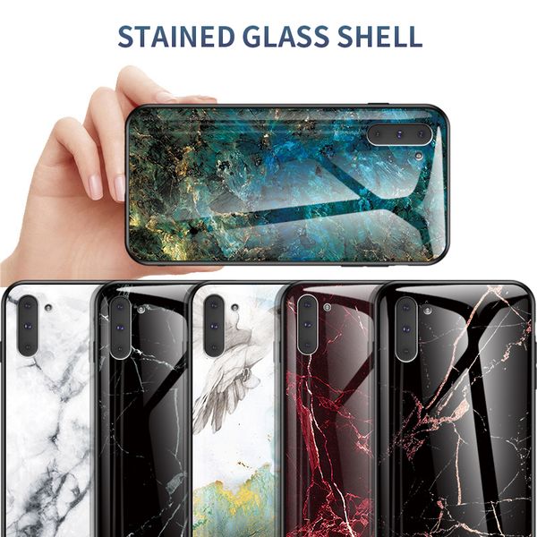 

suitable for samsung galaxy note10plus mobile phone protective cover note9 8 new anti-fall gradient glass designer phone case