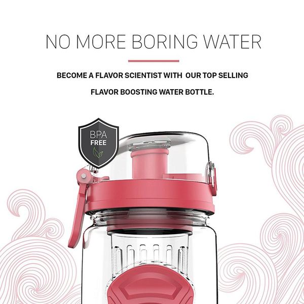 

1000ml/32oz fruit infusing infuser water bottle plastic sports detox health