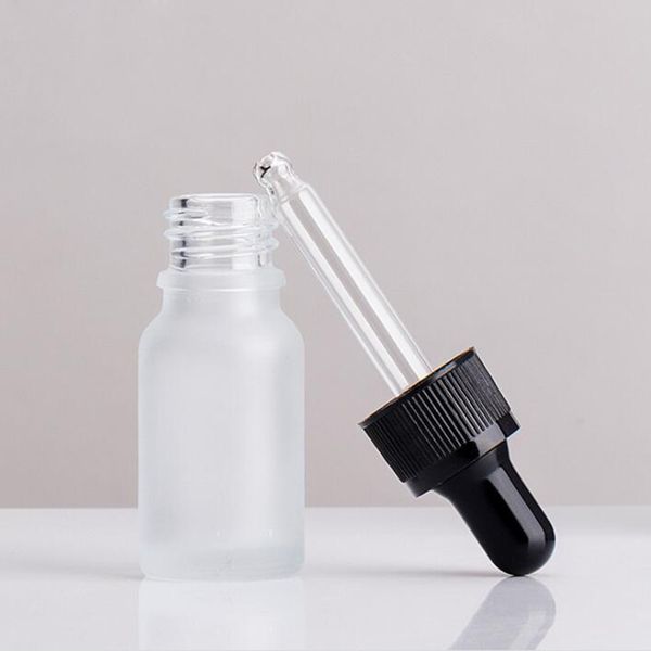 

10ml clear frosted glass dropper bottles empty oil bottles 10ml with child resistant cap for cosmetics e liquid e juice