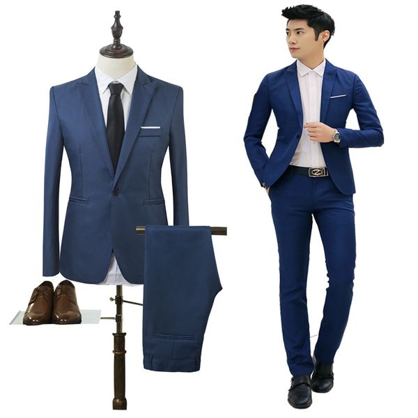 

jacket+pant) men blazer suits cotton slim fit men suit terno masculino blazers male jacket, White;black