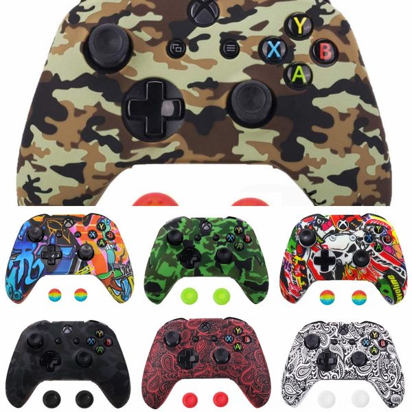

gvack one protective skin case for xbox silicone x s controller grips water transfer printing camouflage cover protector caps