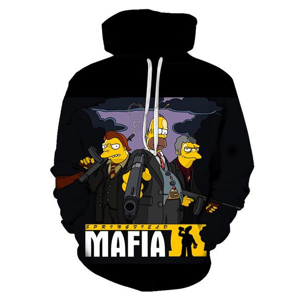 

new fashion hoodies funny simspon cosplay sweatshirt anime sinspons 3d print men women hoodie hip hop cartoon 3d pullover, Black