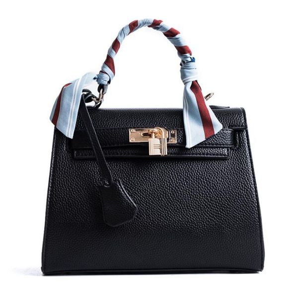 

Women Crossbody Bag Lock Ribbons bag Leather Luxury Handbag for women Fashion Design Women Shoulder Bags Ladies hand Bag F121