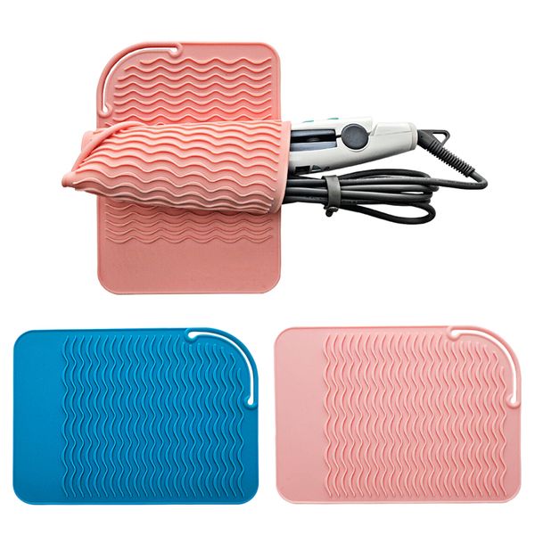

silicone heat resistant styling station safety mat for hair straighteners 2x