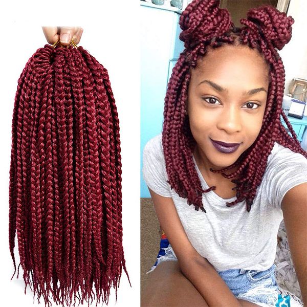 

горячей! 5packs ombre синтетические плетеные волосы 14 18 дюймов вязание крючком 3s box косы наращивание волос 24 корни / пакеты плетение во, Black