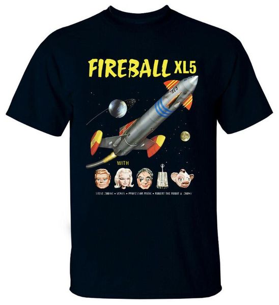 

fireball xl5 v2 tv series 1962 science fiction spaceship all sizes s-3xl tee shirt style round, White;black