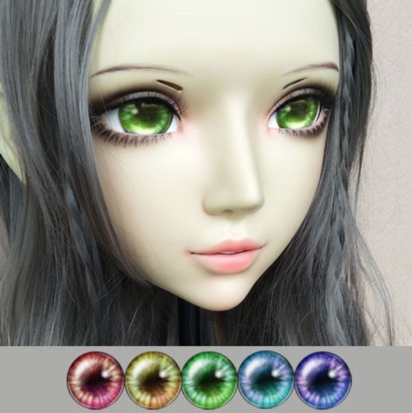 

dm-eye40) resin japan anime role play cos kigurumi cosplay mask lolita crossdressing bjd masks custom eyes, Black;red