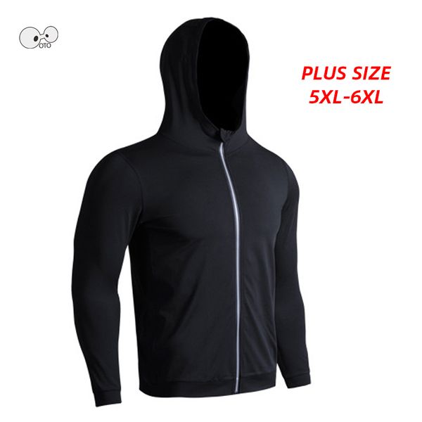 

plus size 5xl 6xl men spring running sweatshirt sportswear hoodies zipper cardigan jacket quick dry male hooded sports clothing, Black;red