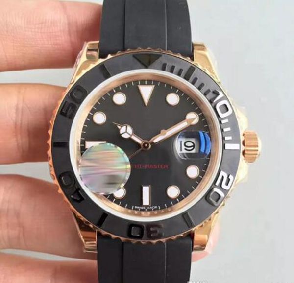 

rubber rose gold mens watch yacht master 40mm automatic movement mechanical mens stainless steel watches wristwatch ing, Slivery;brown