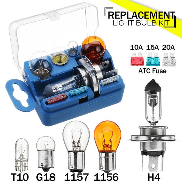 

8шт галогенные лампы аварийного освещения комплект для автомобилей h4 1156 1157 g18 фара противотуманная фара запасной комплект с 10a 15a 20