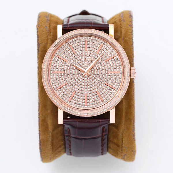 

sgp produces diamond watch 9015 full automatic watch movement 40mm montre de luxe 28800 mens designer watches wristwatches, Slivery;brown