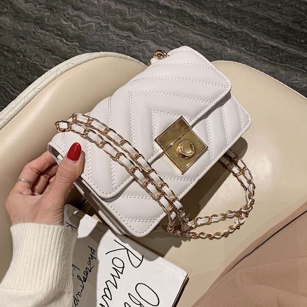 

elegant female square crossbody bag fashion new quality pu leather women's designer handbag lock chain shoulder messenger bag