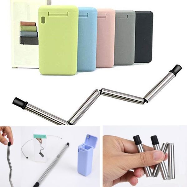 

Collap ible reu able traw tainle teel traw foldable drinking traw with cleaning bru h kitchen tool drinkware t450