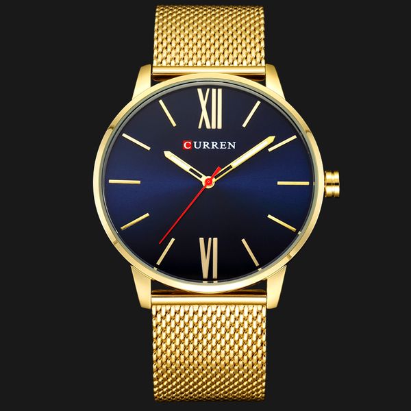 

men watches brand luxury curren fashion business military quartz wristwatch waterproof male clock golden relogio masculino, Slivery;brown