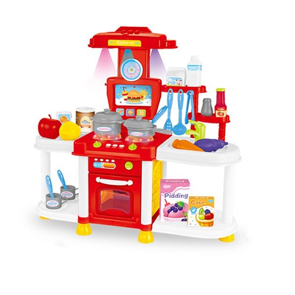 

children play house kitchen toy set sound and light sound effects girl cooking cooking tableware set