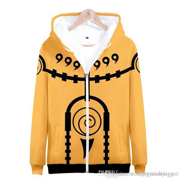 

мужская осень конструктор толстовки кардиган наруто 3d печати с длинным рукавом homme одежда японская мода мультфильм повседневная одежда, Black