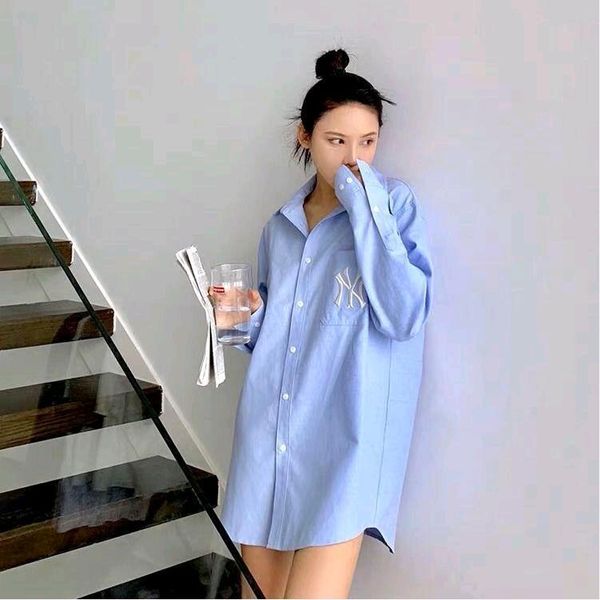 

2020 embroidered shirt for women bf wind long sleeve suntan jacket loose korean plush-size ins shirt for women, White