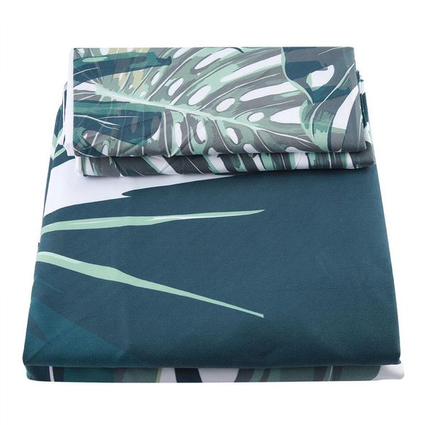 

3pcs 100% polyester green plant printed duvet cover soft bedding set quilt cover pillowcase