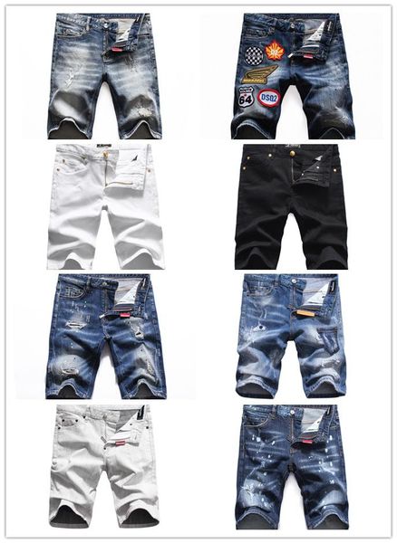 

2020 summer casual тонкий короткие мужские шорты джинсовые короткие джинсы корейский молодежи mens denim шорты эластичность проблемные hip h, Blue