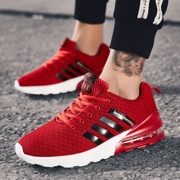 

2020 new mens running shoes air cushion black jogging walk breathable mesh sport shoes male footwear trainer sneakers for men