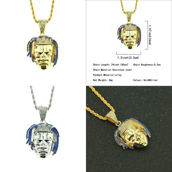 

stainless steel jewelry luxury diamond chain gold necklace elephant tungsten pendant iced out pendantfor men, Silver