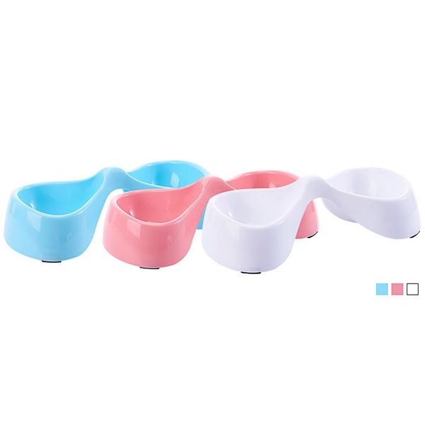 

10шт пластиковых собаки pet bowl зоотовары лук двойной собака мода питающего трезвенник