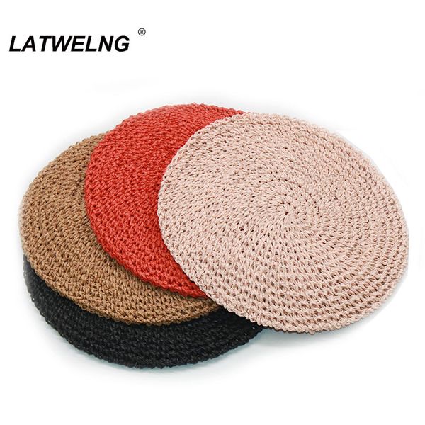 

new spring summer beret for women handmade paper cool caps, Blue;gray