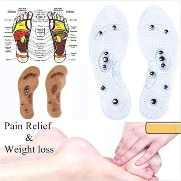 

1 pair mindinsole acupressure magnetic massage foot therapy reflexology pain relief insoles anti fatigue health care massage pad