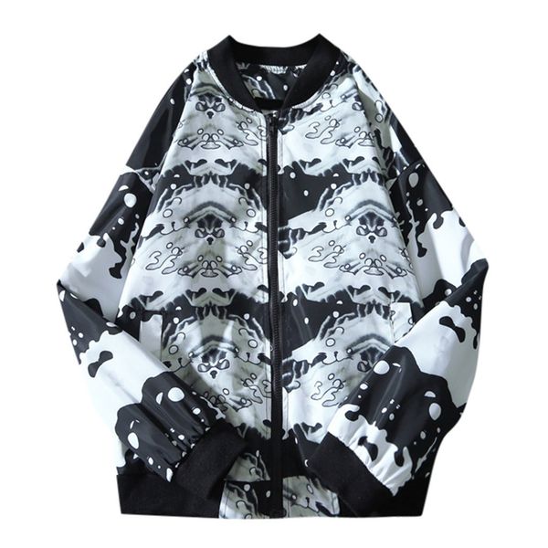 

print hip hop jackets autumn winter men's casual personality stand collar jackets harajuku streetwear chaqueta de los hombres#3, Black;brown