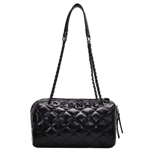 

191212 ivog нового прибытия everyday дама малого crossbody посланник сумочка черные цепи pu сумка для женщин 2019