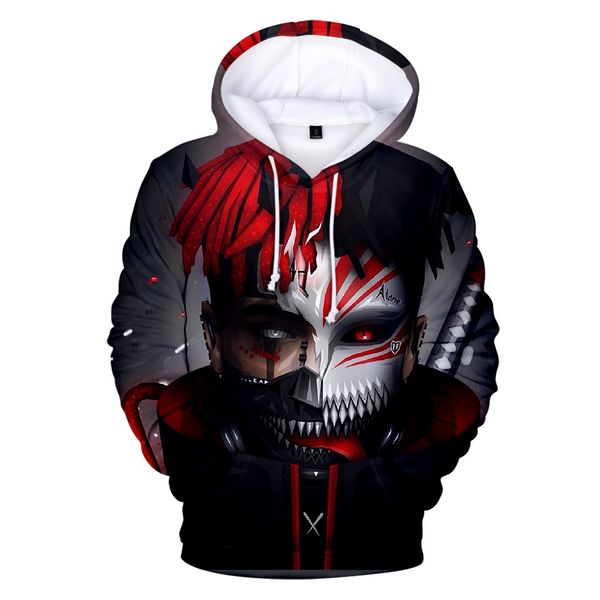 

3d hip hop rapper zanger xxxtentacion hoodie sweatshirt mannen/vrouwen hoodies revenge man kleding streetwear punk kleding hot, Black
