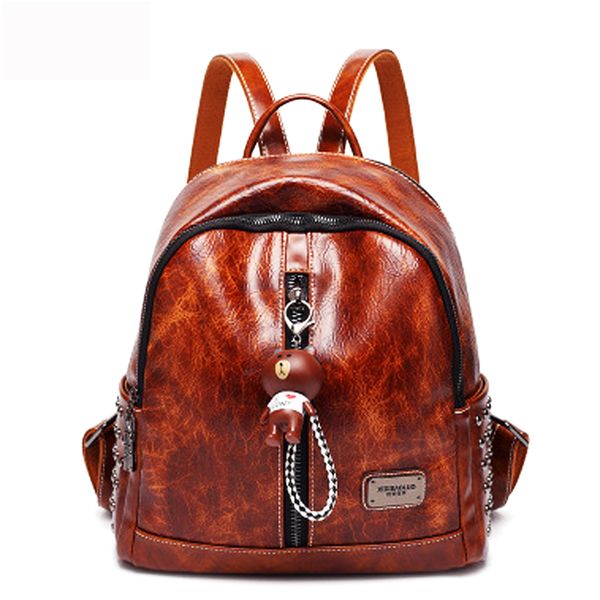 

new for fashion high bagpack femme women quality for leather shoulder bag designer capacity travel female girls large school backpacks qgdw, Red;black