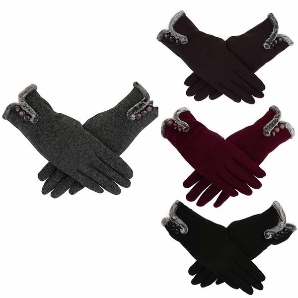 

women cashmere keep warm driving full finger gloves touch screen glove female gloves women winter warm, Blue;gray