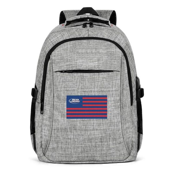 

bud light beer сша национальный флаг красный синий моды бизнес рюкзак, дизайн прохладный ограниченная серия регулируемое подходит для busch
