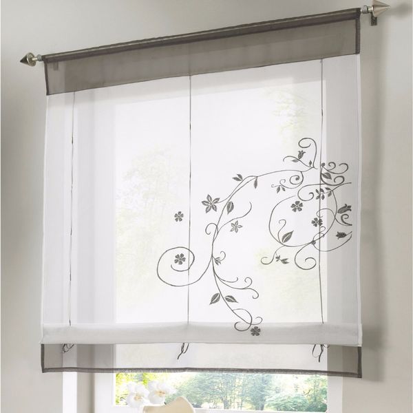 

roman finished curtain embroidered rustic curtain blinds for kitchen height liftable gauze small coffee home decor