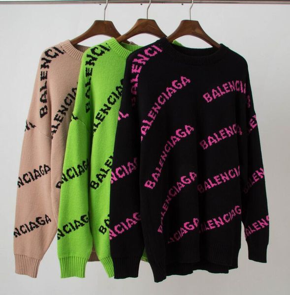 

2019 new de igner weater catwalk weater letter crew neck knit luxury knit autumn and winter weater