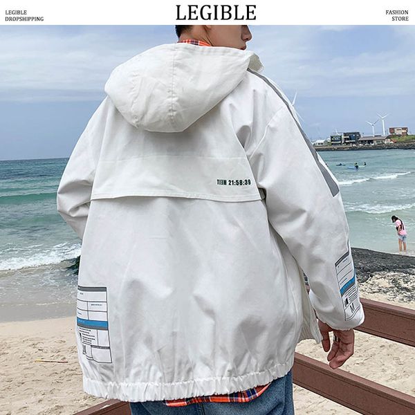 

legible 2019 new jackets mens harajuku zipper hat jackets and coats male autumn windbreaker korean oversize casual jacket, Black;brown