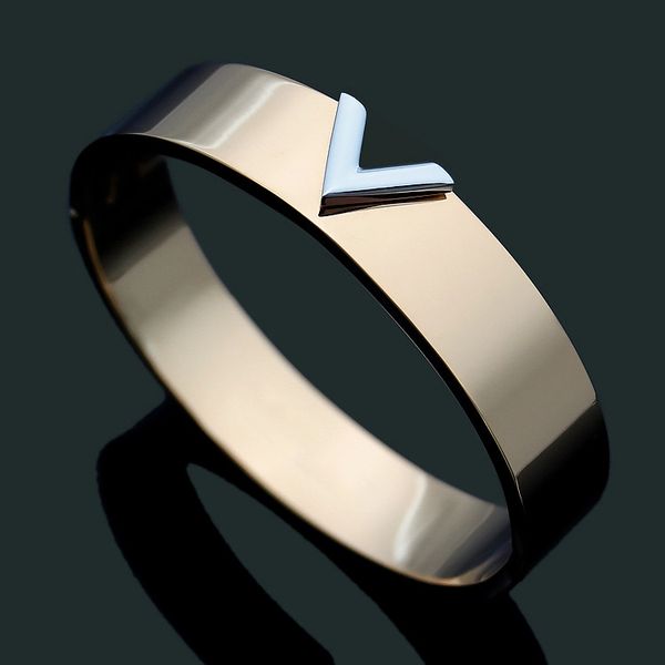 

wholesale- brand name titanium steel v letter bracelet for woman jewelry fashion brand love bracelet&bangles gold/silver rose color gift, Black