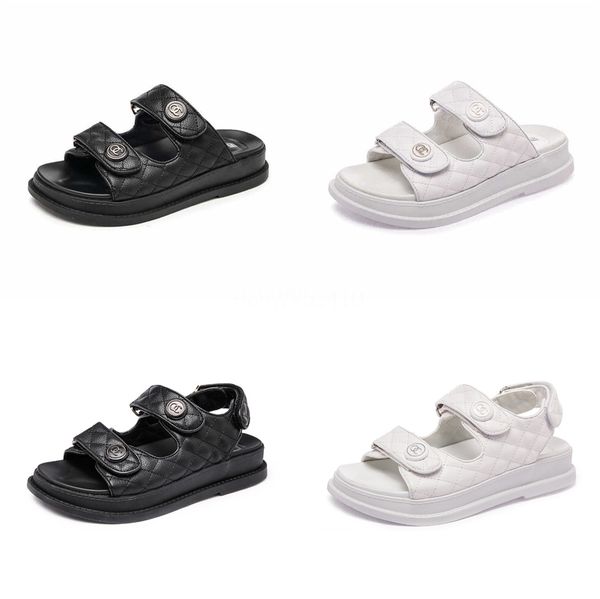 

2020 summer women sandals flat heel suede leather flat sandals ladies original slingback beach shoes#925, Black