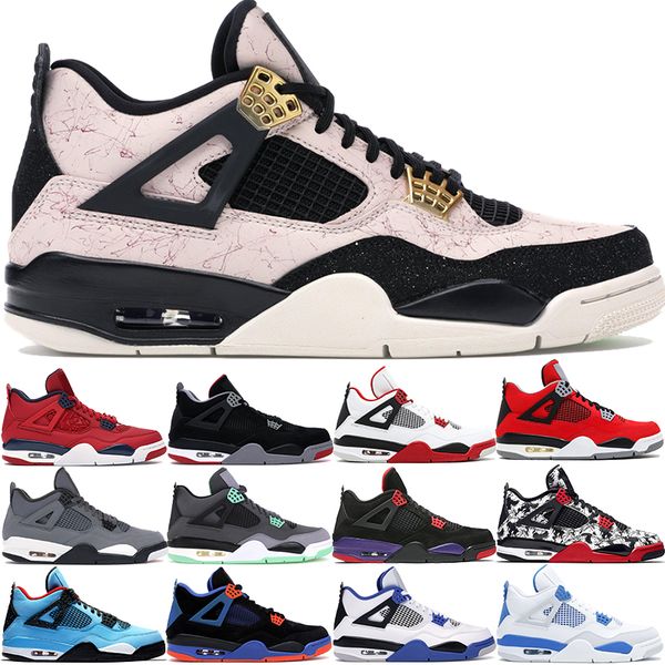 

2019 fiba silt red splatter 4 4s jumpman basketball shoes men bred cool grey stealth oreo white cement mens designer shoes 40-47