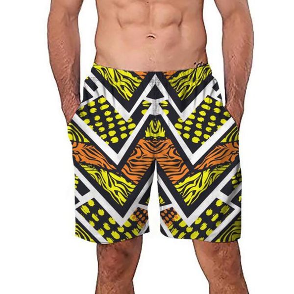 

мужская желтая точка печатных карманные пляжные брюки желтый мода мужская большой размер пляж 3d спорт быстросохнущие повседневные шорты брю